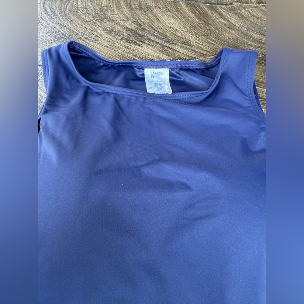 Lands' End Navy Tankini Top